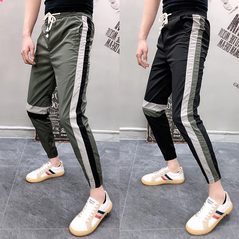 Zomer в стиле «хип-хоп» Повседневное Tactische Broek джоггеры Broek Heren Цвет Блок Лоскутные Брюки карго шаровары, штаны для бега, Broek, уличная Mannelijke