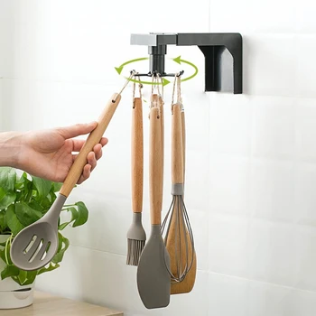 

Telescopic Rotating Hook ABS Storage Organizer Nail-free Holder Home Tools Bedroom Rack Accessories Bathroom Storage Kitchen
