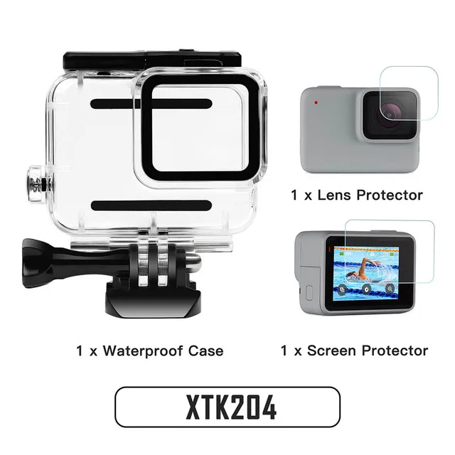 Съемка водонепроницаемый чехол Аксессуары Набор Крепление для GoPro Hero 7 серебристо-белый корпус экшн-камеры для Go Pro Hero 7 аксессуары - Цвет: XTK204