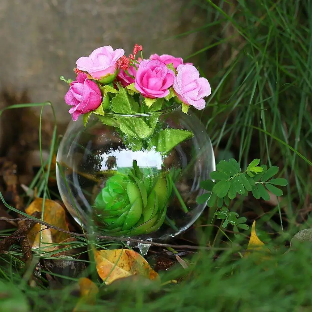 Прозрачная Стеклянная Ваза Бутылка Контейнер для растений цветок стол висячие украшения NU