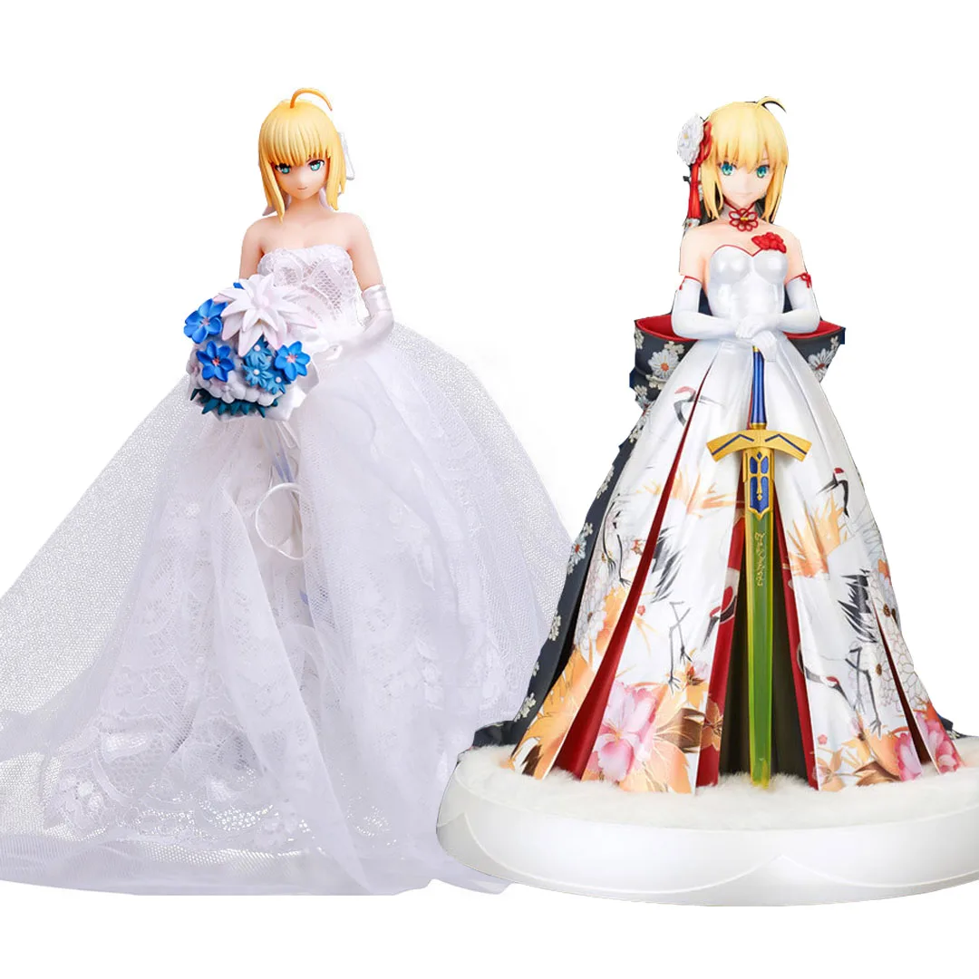 

Fate Stay Night Figure Fate/Grand Order White Wedding Dresses Saber Anime PVC Action Figure Toy Statue Model Fate Figurine Doll