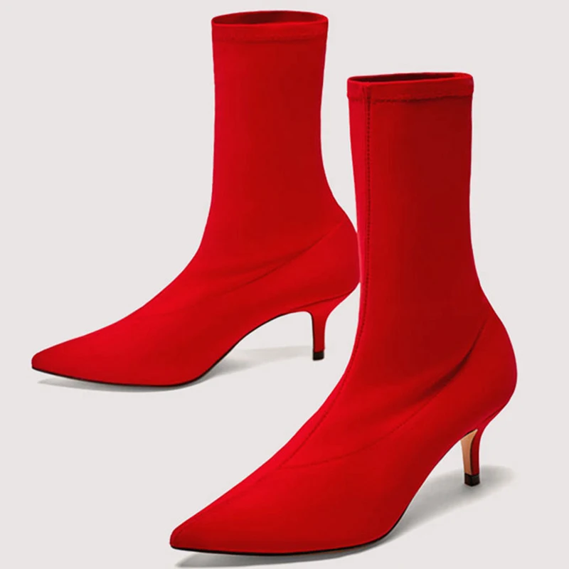 

New Autumn Winter elastic force Women Luxury Boots Heels High Quality And the calf Boots