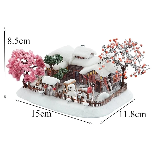 DIY 3D Metal Model Building Kit Christmas Village House with Santa Claus Dollhouse Miniature With Light Toys for Girls Gifts 5