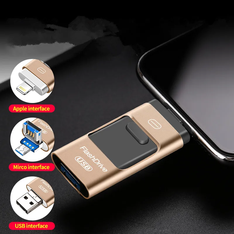 OTG USB флэш-накопитель для iPhone X/8/7/7 Plus/6 Plus/6s/5 iPad металлический флэш-накопитель HD флеш-накопитель 16 ГБ 32 ГБ 64 ГБ 128 ГБ флэш-накопитель Usb 3,0