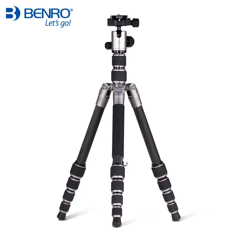 BENRO MC09 углеродного волокна штатив SLR камера микро одинарная Скоба для путешествий портативный PTZ Штатив Комплект - Цвет: Silver