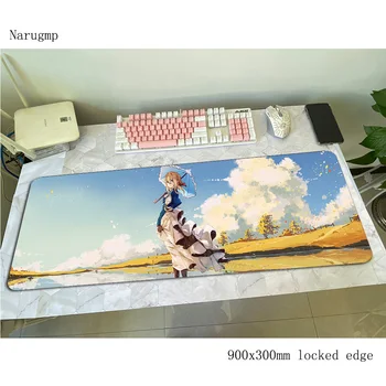 

violet evergarden pad mouse xl computer gamer mouse pad 900x300x4mm padmouse best mousepad ergonomic gadget office desk mats