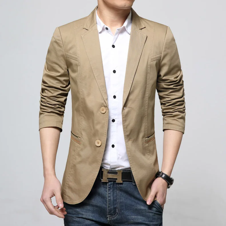 

Business Office Work Casual Blazer for Men Solid Slim Black White Men Jacket Autumn Spring Notched Office Blazer Hombre