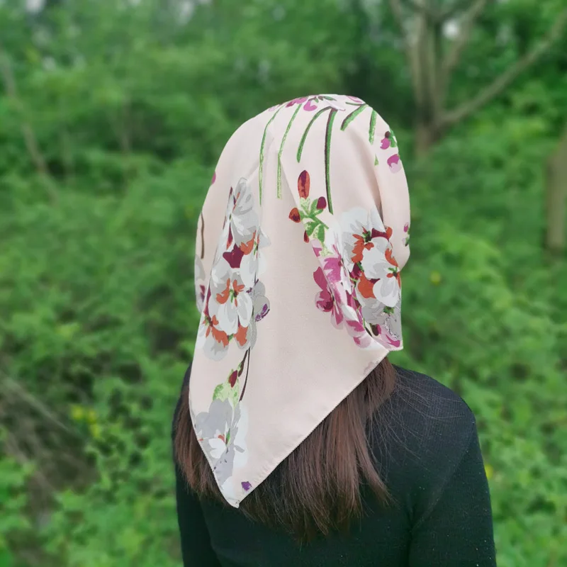 Fashion Women's bandana Sun Protective Scarf polka dots Paisley print silk Headscarf Plaid hair scarves foulard head cover