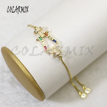 

10pcs rainbow crystal bracelets crystal charm bracelets crystal accessories connectors bracelets for women 5735