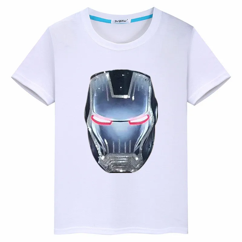 Cartoon Iron Man Eyes Lighting Sequin Cloth Sticker Summer New Products CHILDREN'S T-shirt BOY'S Short-sleeved Top Fashion