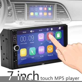 

2 DIN 7 Inch HD Touch Screen Bluetooth Car Stereo FM Radio MP5 Audio Player Mirrorlink Steering Wheel Control Phone Charging