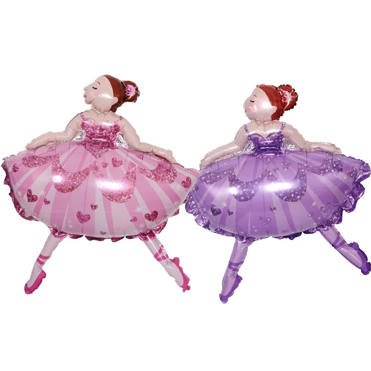 Ballerina Dancer Foil Balloons Sparkles Ballet Helium Ballons For Kids