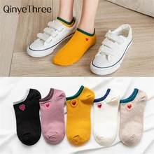 Новые летние блестящие Вышитые носки с принтом в форме сердца женские модные серебристые золотые шелковые яркие блестящие мягкие хлопковые носки