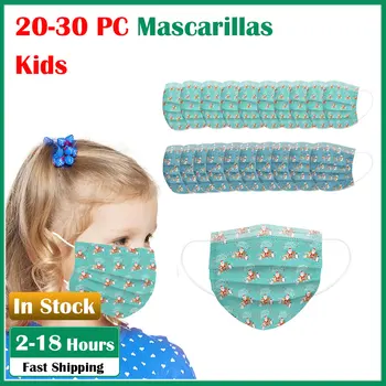 

10-30PC Kids Gezicht hypoallergeen Mascarillas Children's Comfortable Mask Disposable Face Mask Industrial 3Ply Non-woven Mask