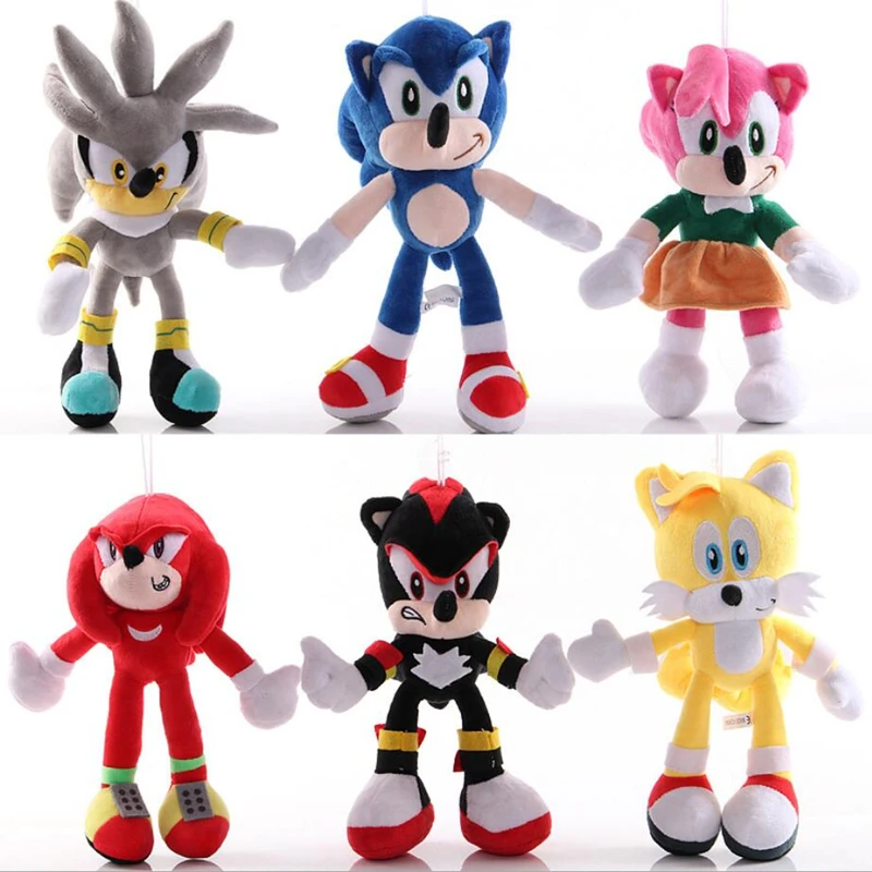 

Sonic Toys 18-30cm Sonic Shadow Amy Rose Knuckles Tails Plush Toys Soft Stuffed Peluche Dolls Gift For Kids'