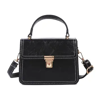 

Messenger Sling Bags Hot Selling Comfortable Exquisite Durable Retro PU Leather Women Solid Button Simple Shoulder Handbag