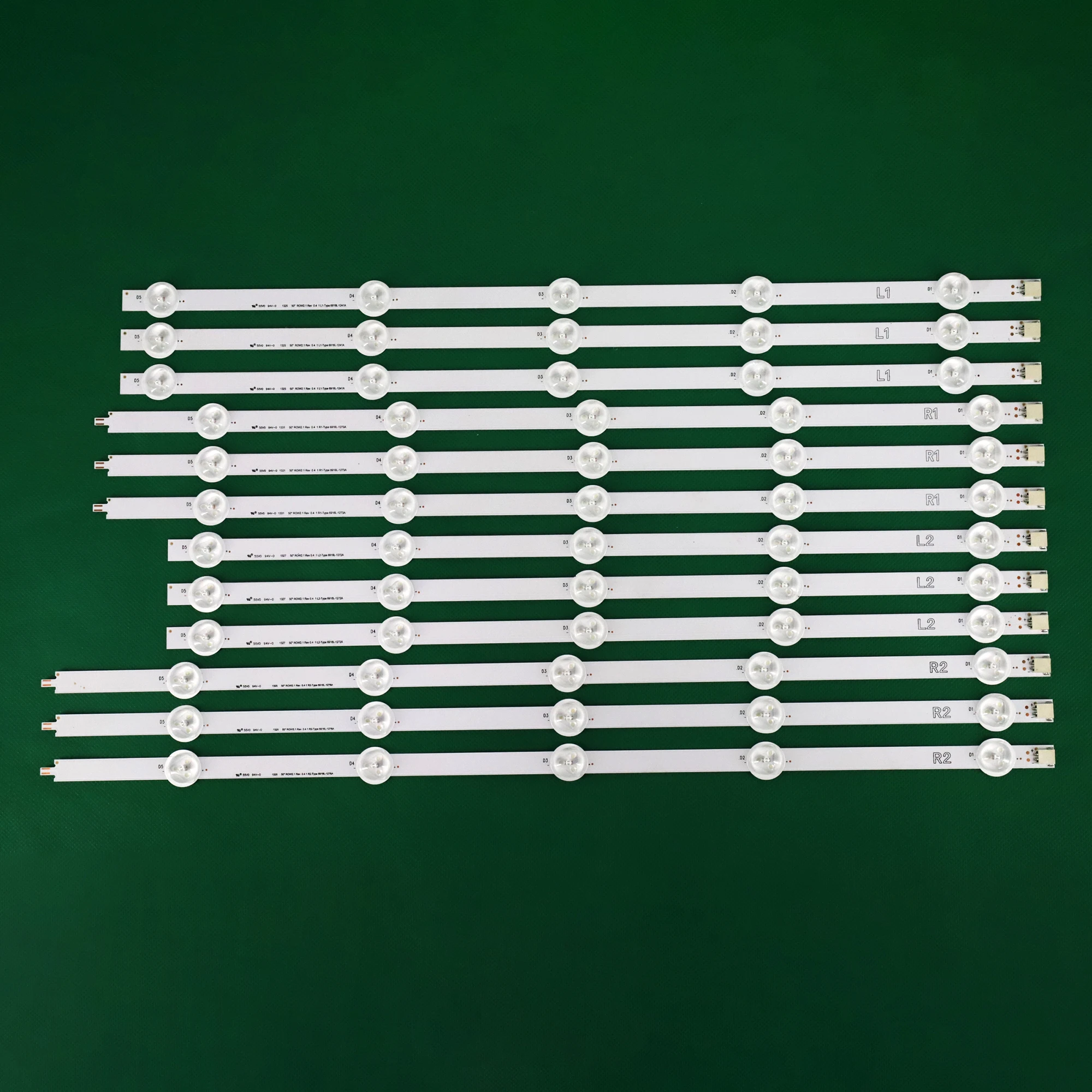 Striscia di retroilluminazione a LED 12pcs x 50 pollici per LG 50 "TV 50LN5400 50LA620V 6916L-1276A 1273A 1272A 1241A 10-LEDs