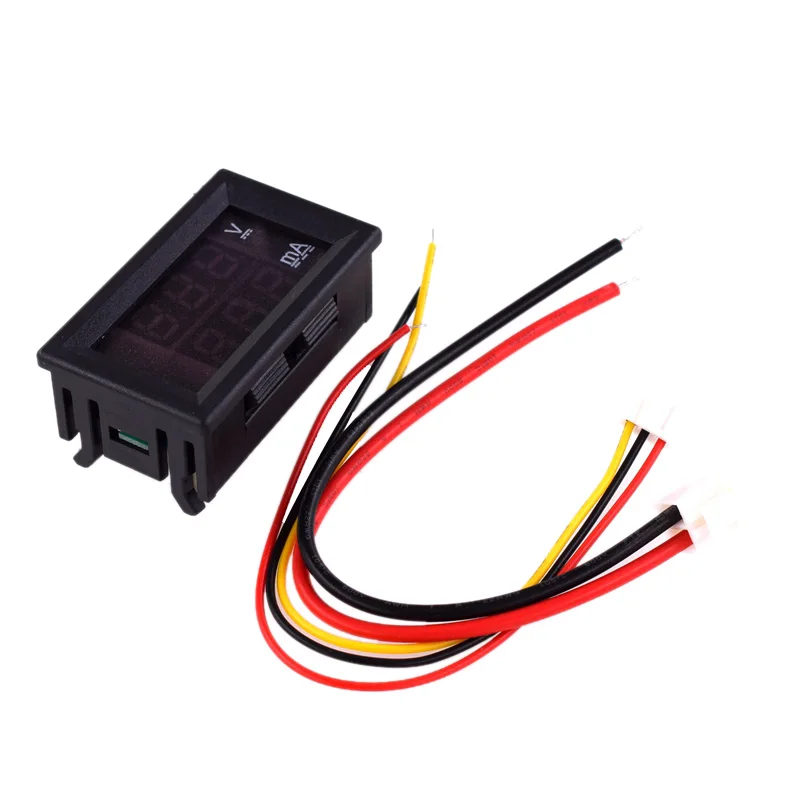 DC 0-100V 1A Digital Voltmeter Ammeter Dual Display Voltage Detector Current Meter Panel Amp Volt Gauge 0.28 Inch Red LED | Электроника