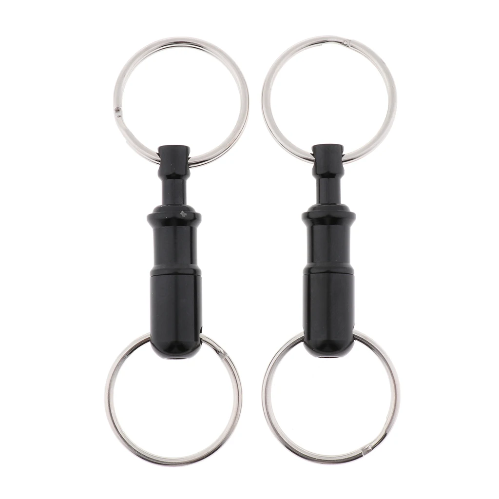 4pcs Quick Release Keychain Detachable Pull Apart Key Rings, Double Sp lit Rings