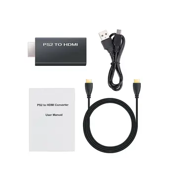 

\Male to Female Converter PS2 Display to HDMI Converter Audio Video Convert 3.5mm HDMI Adapter for PS2 Model