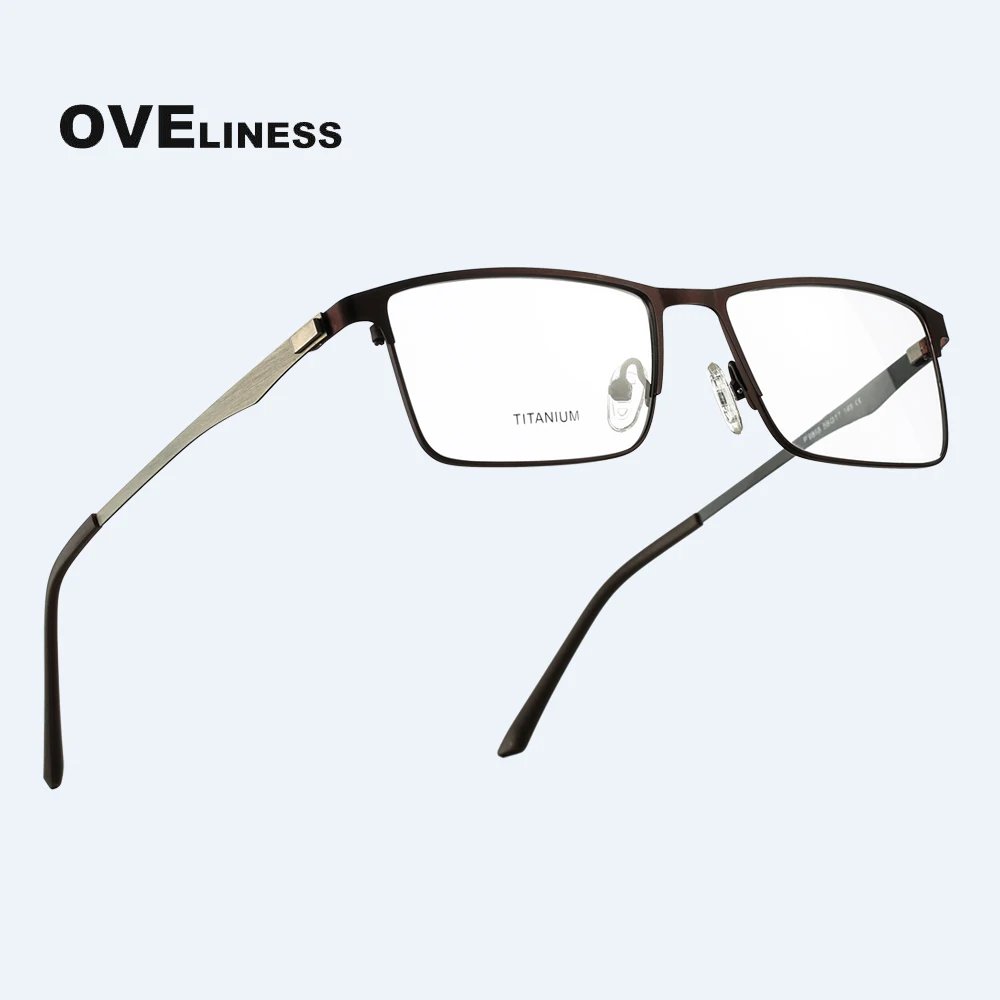 

Men Titanium Alloy Glasses Frame Fashion eyewear Male Square Ultralight Transparent Myopia Prescription Eye glasses Eyeglasses