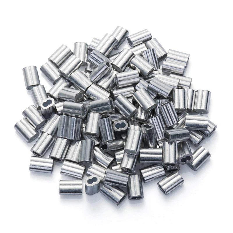 200PCS Aluminum Crimping Loop Sleeve for 1/16 Inch Diameter Wire Rope and ert 