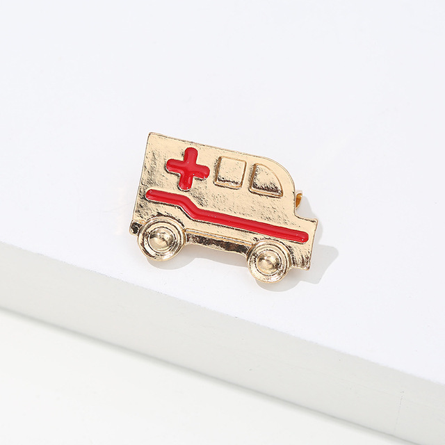 Sale Medical Medicine Brooch Pin Stethoscope Electrocardiogram Heart Shaped Pin Nurse Doctor Backpack Lapel Enamel Jewelry