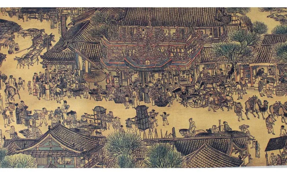 Tangfoo шелковый свиток живопись Китайская традиционная известная картина QingMingShangHe знаменитая китайская художественная живопись украшение дома