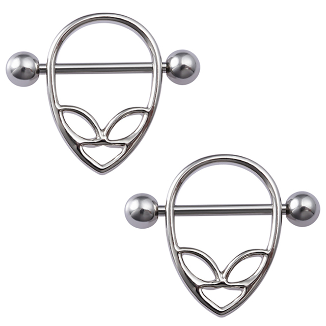 Rabbit Nipple Ring Piercing Barbell Shield Bar Rings Surgical Steel Sexy Adult Game for Women Breast Body Jewelry Gift 14G