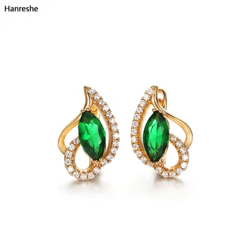 Hanreshe Natural Zircon Stud Earrings Women Romatic Jewelry Party Green High Quality Stone Charm Mini Simple Earring Female Gift