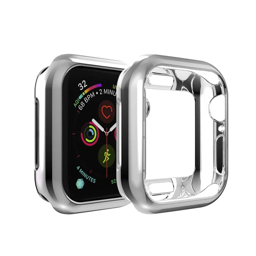 Чехол для часов 44 мм для Apple Watch serise 5 4 3 2 1 ремешок чехол 38 мм 42 мм ТПУ Мягкий Прозрачный квадратный отверстие для iwatch 4 40 мм