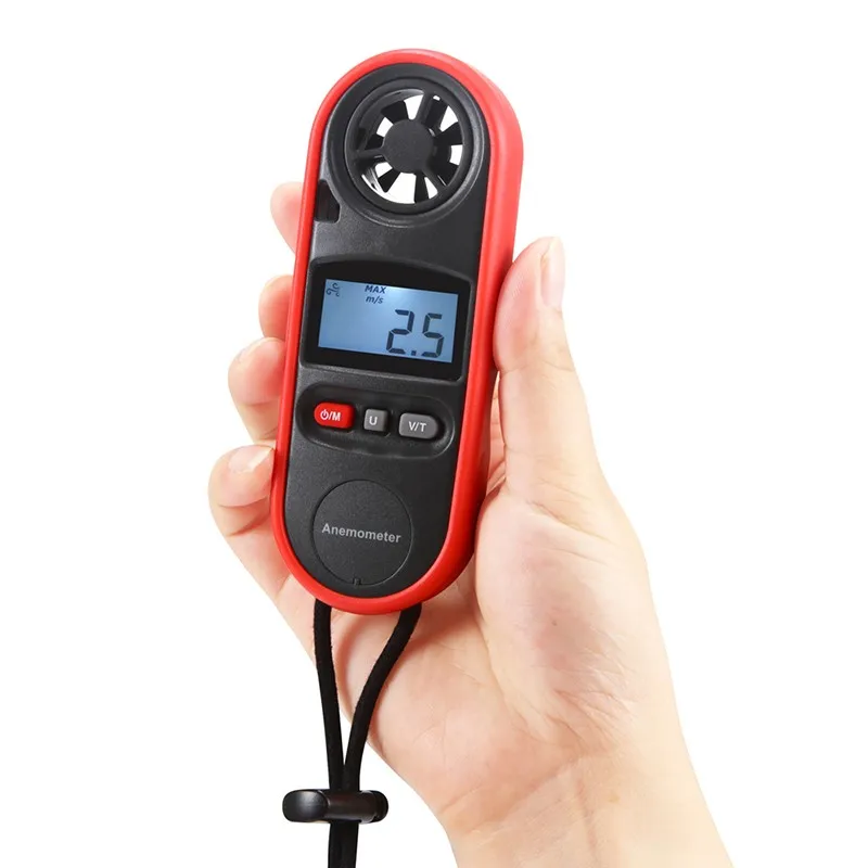 

Waterproof Anemometer Handheld Wind Speed Meter Gauges Temperature Measuring Air Flow Thermometer Respond Wind