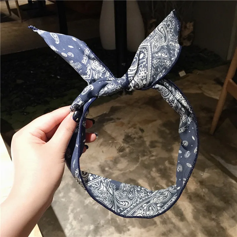 Cashew Flowers Printed Elastic Hair Bands Headbands For Women Sports Yoga Bandana Turban Headwear Hair Accessories Wire Hairband