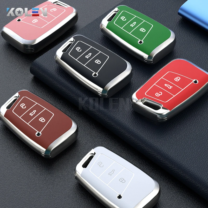 Tpu Leather Car Key Case Cover for VW Volkswagen Passat B8 Magotan Golf Skoda Kodiaq Superb A7