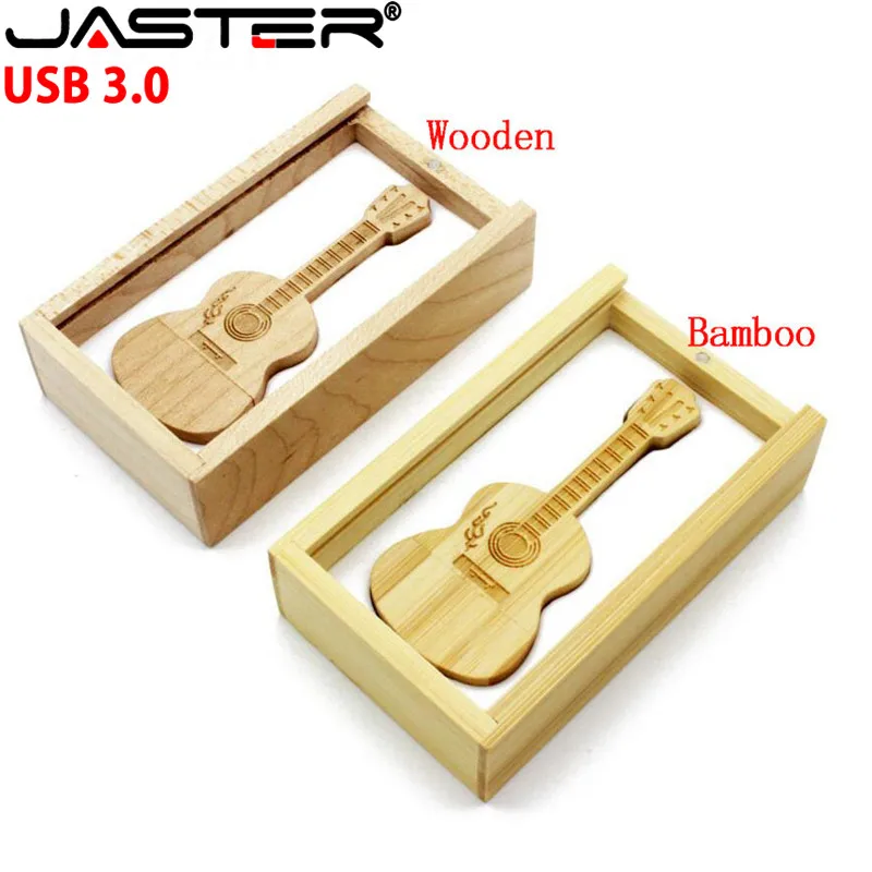 JASTER usb3.0 логотип для гитары Деревянный из клена+ коробка 4 ГБ 8 ГБ 16 ГБ 32 ГБ клен usb 3,0 деревянная гравировка usb флеш-накопитель флешка