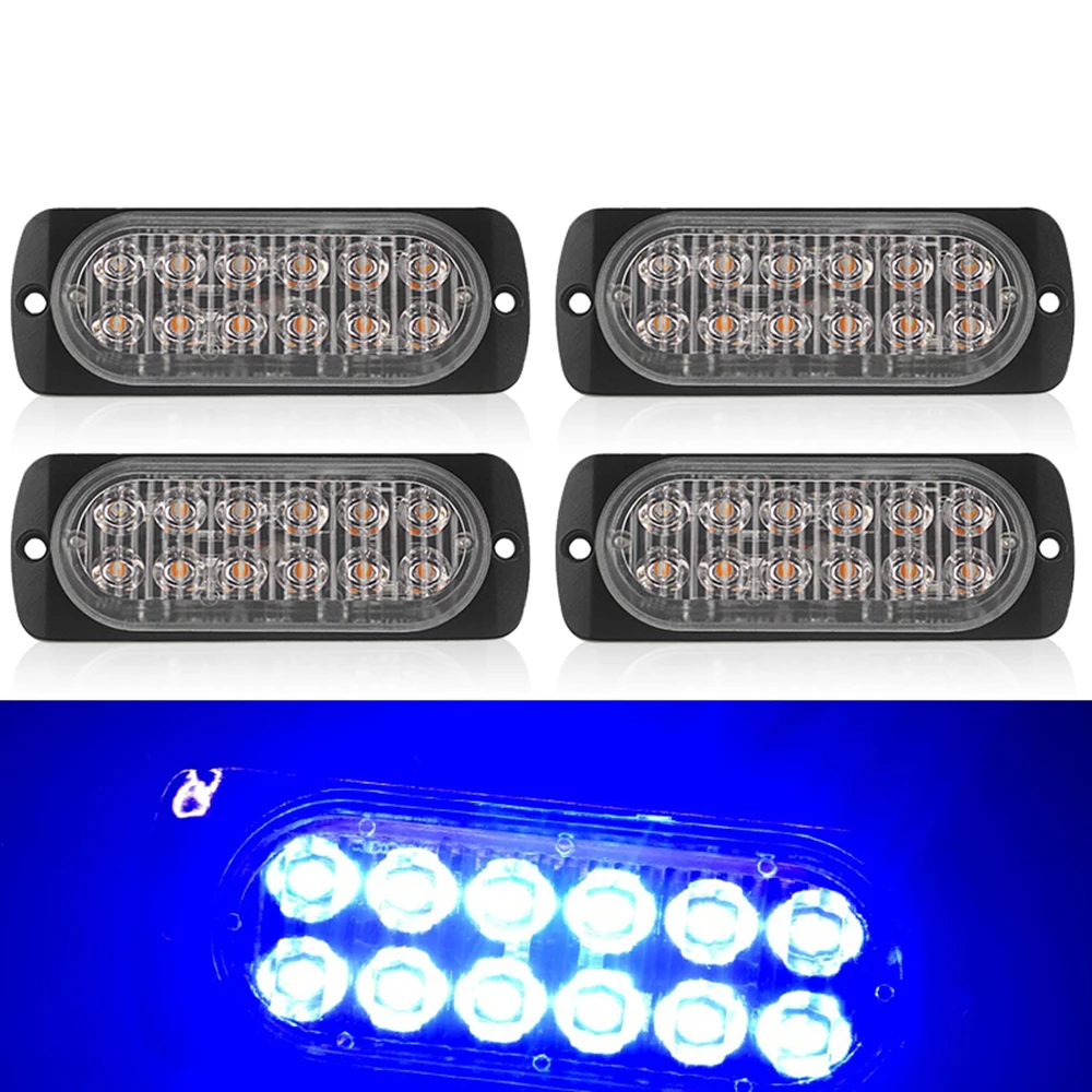 4x автомобиль грузовик 12LED Предупреждение ющие огни безопасности синий для корабля/для мотоцикла