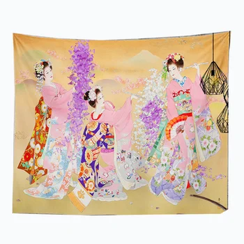 

Japanese Tapestry Women Wall Hanging Carpet boho wall rug Ukiyo-e wall cloth tapiserie mural