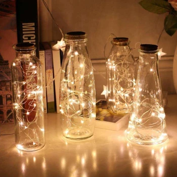 

1 2 3M LED String Lamp Christmas Garland Silver Wire String Light Bottle Stopper Fairy Lights Holiday Wedding Party Decoration