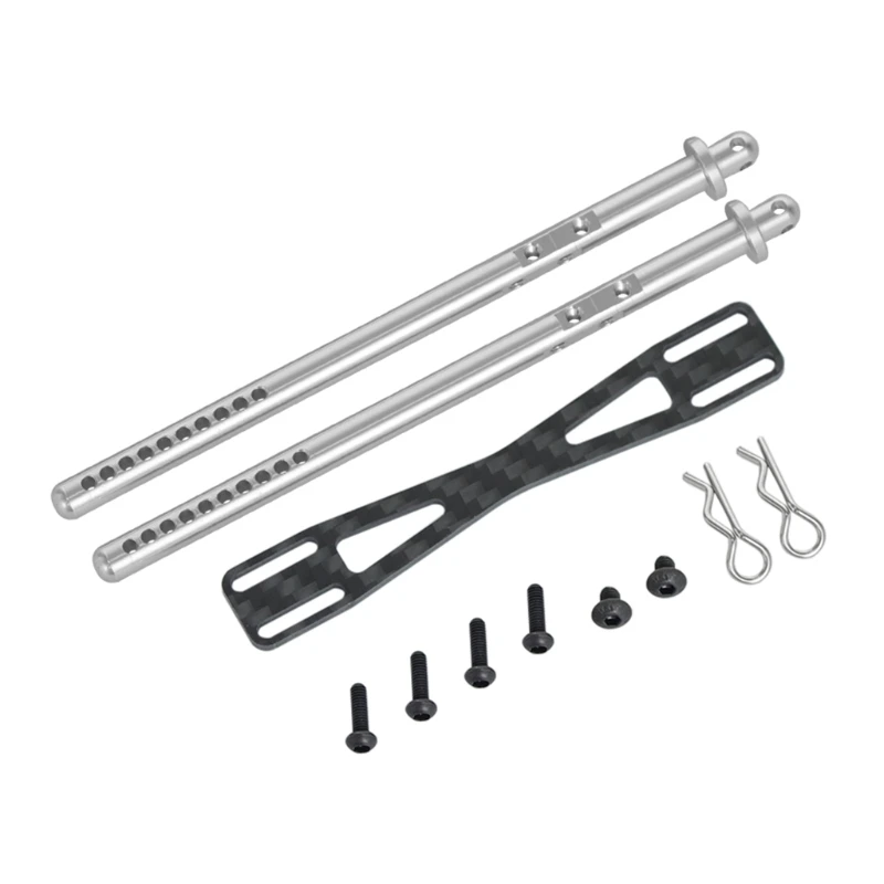 

Alloy Carbon Rear Body Post Mount with Clip for Axial SCX10 II 90046 RC Crawler B36E