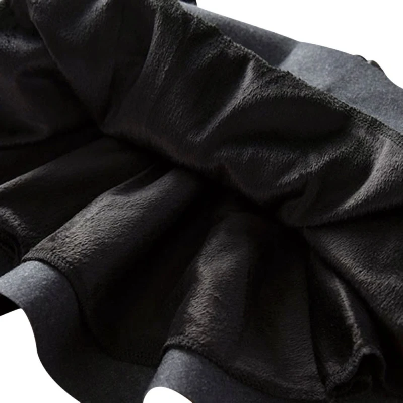 Children Girls Solid Color Fashion Faux Leather Elastic Waist Tight Black Skirt