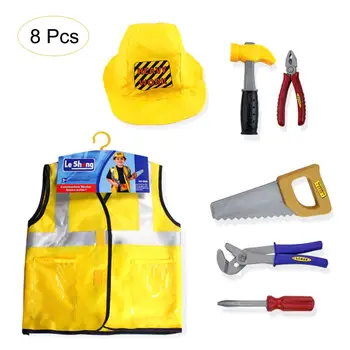 

Construction Worker Fireman Firefighting Costume Role Play House Kit Set Engineering Dress Up Educational Toy Kids Droshipping