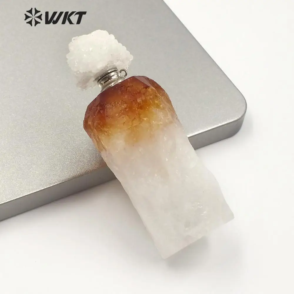 WT-P1499 цельный большой модный желтый камень pe большой массивный необработанный камень флакон для духов Дамский портативный натуральный флакон для духов 1 шт - Окраска металла: smaller