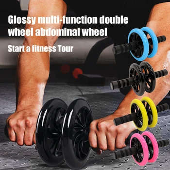 

Non Slip Handle For Belly Waist Low Noise Dual Wheel Abdominal Roller Muscle Training With Knee Mat Strong Bearing Gym Equipment