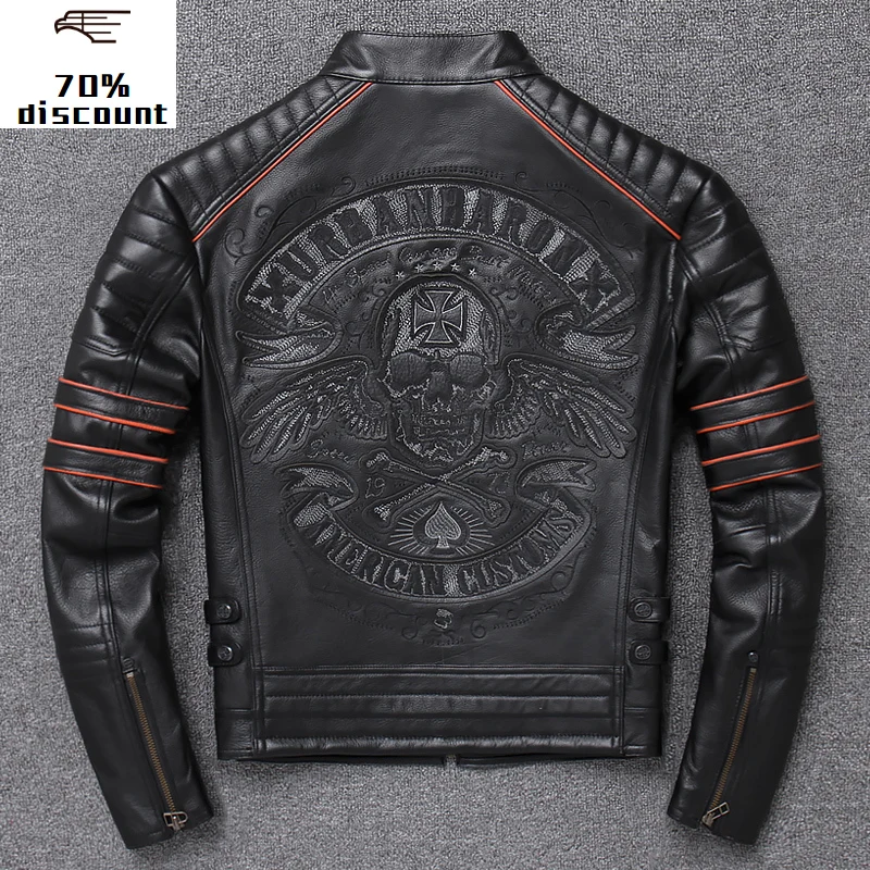 

2020 New Men's Genuine Leather Jacket Men flight jackets leather male abrigos hombre sheepskin coat winter and spring