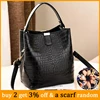 Retro Alligator Bucket Bags Women Crocodile Pattern Handbag Capacity Casual Crocodile Shoulder Messenger Bags Ladies PU Purse ► Photo 2/6