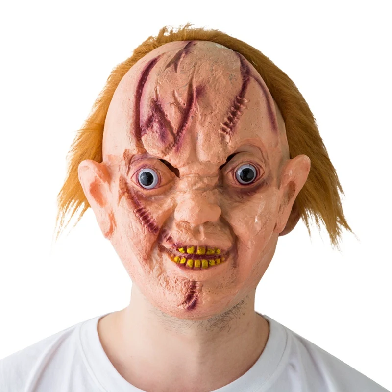 Scared Party Escape Haunted Dress Tool Halloween Horror Mask Face MaskBloody Scary Head Cover Makeup Event Festive Accessories