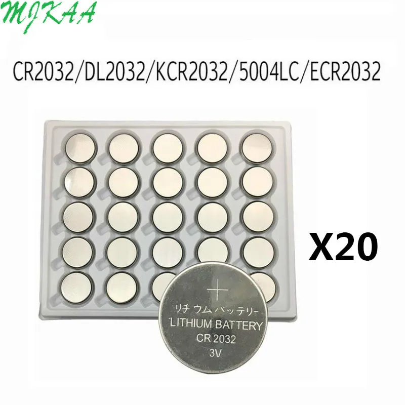 500 шт. CR2032 аккумулятора кнопочного типа BR2032 DL2032 ECR2032 ячейки литий Батарея 3V CR 2032