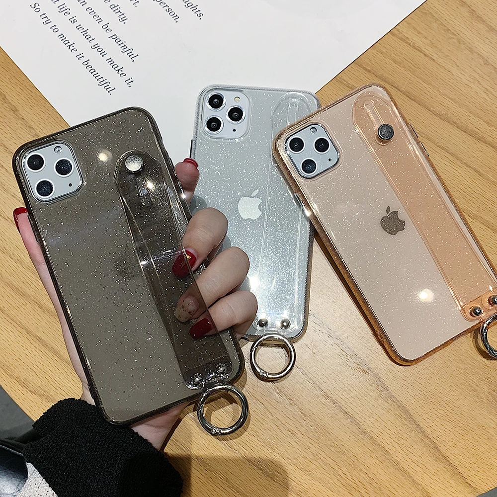 Блестящий порошковый держатель чехлы для телефонов iPhone 11 Pro XS Max X XR 6 6s 7 8 Plus