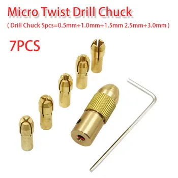 

0.5-3.0mm Brass Drill Chuck Electric Drill Bit Collet Twist Drill Chuck Set 2.35mm Shank for ABS/ Light Wood Board/ Cardboard