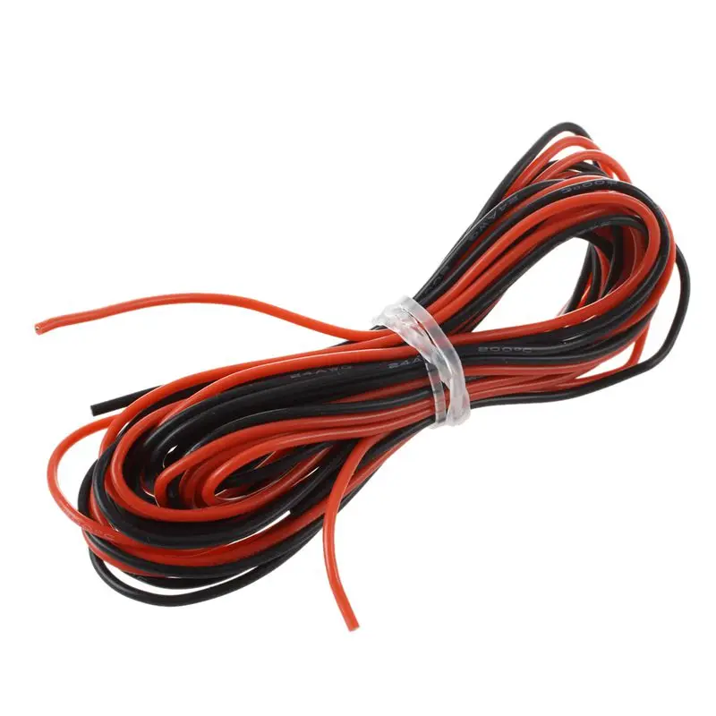 2x 24 Gauge AWG Silicone Rubber Wire Cable Red Black Flexible Promotion | Строительство и ремонт